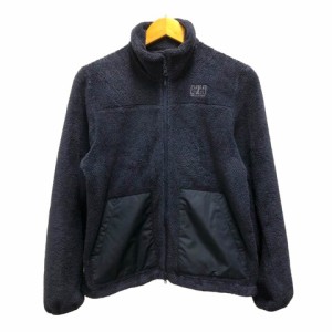 【中古】ヘリーハンセン HELLY HANSEN フリースジャケット ジャンパー アウター ワンポイントロゴ 長袖 M 紺 ネイビー レディース