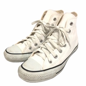 【中古】コンバース CONVERSE スニーカー オールスターカラーズ ハイカット レースアップ 24 白 ホワイト レディース