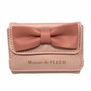【中古】メゾン ド フルール Maison de FLEUR カードケース パスケース リボン ロゴ ピンク レディース