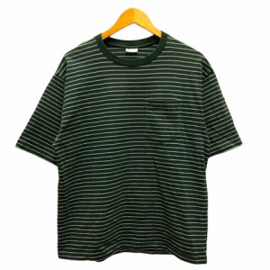 【中古】オーチバル ORCIVAL オーシバル Tシャツ クルーネック コットン ボーダー 半袖 5 緑 グリーン メンズ