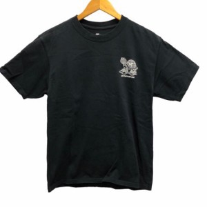 【中古】ナイキ NIKE Tシャツ プリントTシャツ クルーネック  コットン 半袖 S 黒 ブラック レディース