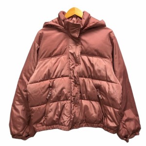 【中古】ダブルクローゼット w closet 中綿ジャケット アウター オフネック フード 無地 裏地 長袖 F 桃 ピンク レディース