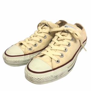 【中古】コンバース CONVERSE スニーカー ALL STAR OX オールスター ローカット 24.5 白 生成り アイボリー レディース