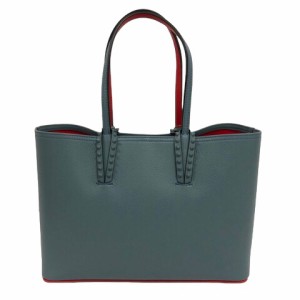 【中古】未使用品 クリスチャンルブタン Christian louboutin Cabata small ハンドバッグ トートバッグ スタッズ装飾 水色 赤