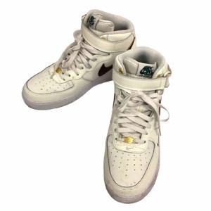 【中古】ナイキ DR9513-100 AIR FORCE 1 MID '07 LV8 40th エア フォース 1 ミッド '07 LV8 40周年 スニーカー ロゴ 27.0 白 茶 メンズ