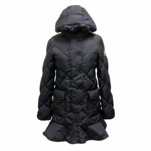 【中古】モンクレール MONCLER vauloge ダウンジャケット ダウンコート フェザー混 フード ナイロン ロゴ 長袖 152 ネイビー レディース