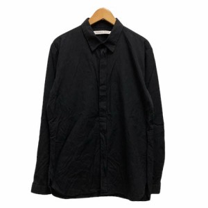 【中古】ユニクロ UNIQLO LEMAIRE カジュアルシャツ クルーネック 綿 無地 長袖 M 紺 ネイビー レディース