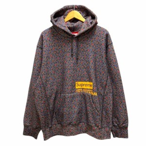 【中古】シュプリーム JUNYA WATANABE COMME des GARCONS パーカー フーディー 小花柄 総柄 L チャコールグレー マルチカラー メンズ