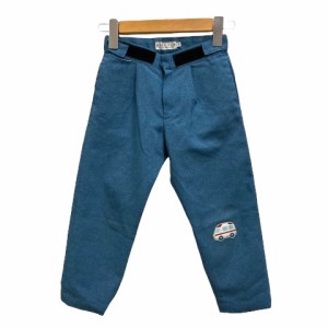 【中古】イーストエンドハイランダーズ eastend highlanders パンツ ストレート タック ワッペン 無地 ロング丈 110 青 ブルー キッズ