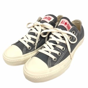 【中古】コンバース CONVERSE スニーカー 1SC629 ローカット レースアップ スリッポン 2way 23.5cm グレー 白 ホワイト レディース