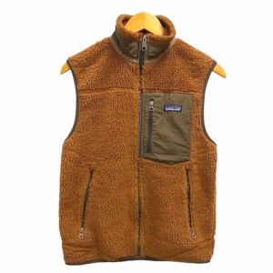 【中古】パタゴニア Patagonia レトロX ベスト ジップアップ ボア フリース STY23046F9 XS 茶 ブラウン メンズ