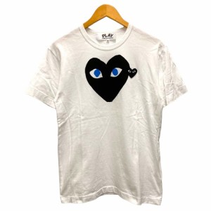 【中古】プレイコムデギャルソン PLAY COMME des GARCONS AZ-T088 Tシャツ クルーネック コットン プリント 半袖 M 白 ホワイト メンズ