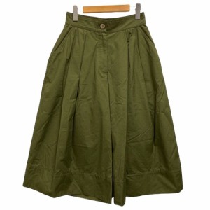 【中古】未使用品 モンクレール × jw anderson 21SS PANTALONE パンツ ガウチョパンツ ワイド タック コットン 40 カーキ レディース