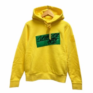 【中古】未使用品 モンクレール 22AW 1952 HOODIE トレーナー パーカー プルオーバー 裏起毛 XS イエロー グリーン ブラック メンズ