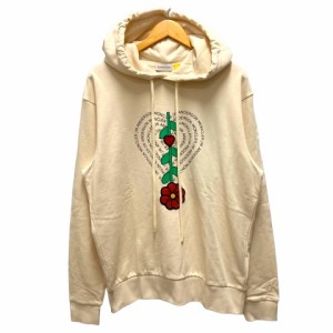 【中古】未使用品 モンクレール × JW ANDERSON 23SS HOODIE パーカー フーディー コットン プリント 裏起毛 長袖 S アイボリー メンズ