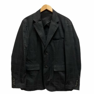 【中古】アシュワース ASHWORTH ジャケット ゴルフウェア Vネック チェック 裏地 長袖 0 黒 ブラック メンズ