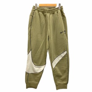 【中古】未使用品 ナイキ NIKE DX0565-276 SWOOSH FLEECE PANTS スウェットパンツ スウッシュ フリース ロゴ M カーキ オリーブ メンズ