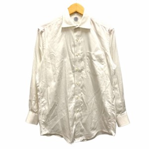 【中古】ジェイプレス J.PRESS ワイシャツ ドレスシャツ コットン 無地 長袖 39-82 白 ホワイト メンズ