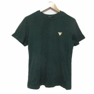 【中古】ゲス GUESS 半袖 Ｔシャツ カットソー 緑 グリーン ロゴワンポイント S 170/100B コットン X メンズ