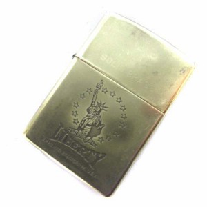 【中古】ジッポー ZIPPO LIBERTY 自由の女神 オイルライター 2010年製 ゴールドカラー 金色 喫煙具 火花確認済み