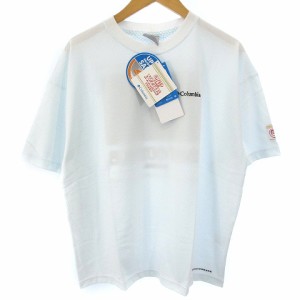 【中古】未使用品 コロンビア ×日清食品 カップヌードル コラボ Tシャツ カットソー 半袖 バックプリント ホワイト S