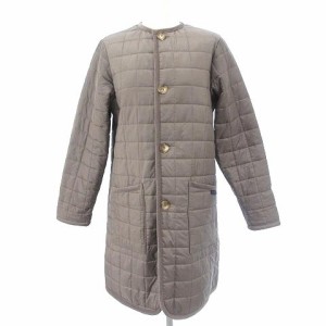 【中古】ラベンハム LAVENHAM LONGINE ROUND COLLAR COAT SLJ2106A C62 キルティングコート 中綿 グレージュ系 38 M位