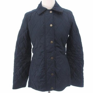 【中古】エルエルビーン L.L.BEAN キルティングジャケット 中綿 ジップアップ 裏チェック ネイビー 紺 XS アウター