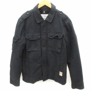 【中古】リーバイス Levi's フィールドジャケット ボアライナー 18 ロゴ コットン 黒 ブラック M アウター メンズ