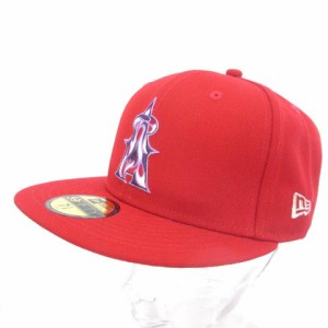 【中古】ニューエラ 59FIFTY Tetsuya Nakamura NANZUKA GALLERY ロサンゼルス エンゼルスキャップ スカーレット 7 3/8