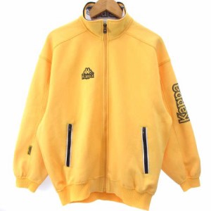 【中古】カッパ kappa トラックジャケット 長袖 ロゴ ジップアップ 黄 イエロー 90-4 M位 メンズ