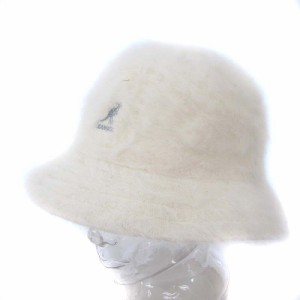 【中古】カンゴール KANGOL FURGORA CASUAL 3959BC バケットハット 帽子 シャギー ロゴ 刺繍 アンゴラ ホワイト 白 XL