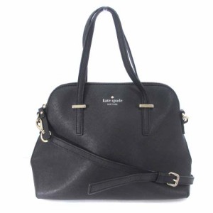 【中古】ケイトスペード KATE SPADE 2WAYバッグ ショルダー トート レザー ロゴ ゴールド金具 黒 ブラック ■GY04 レディース