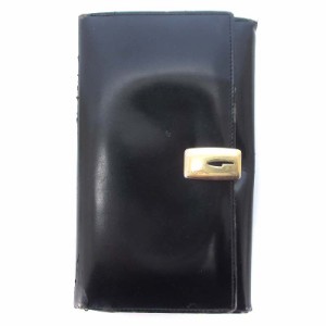 【中古】グッチ GUCCI Gロゴ 二つ折り長財布 035 2888 1906 0 ウォレット ゴールド金具 がま口 レザー ブラック 黒