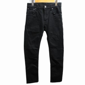 【中古】ヌーディージーンズ nudie jeans thin finn デニムパンツ Gパン スキニー 黒 28インチ S相当 ■GY01 メンズ