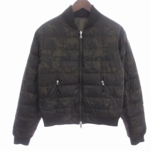 【中古】ユナイテッドアローズ UNITED ARROWS リバーシブル ダウンジャケット 迷彩 キルティング カーキ 46 M位