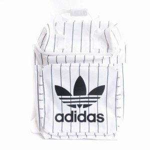 【中古】アディダスオリジナルス adidas originals タグ付き リュックサック デイパック ストライプ ロゴ 白 鞄