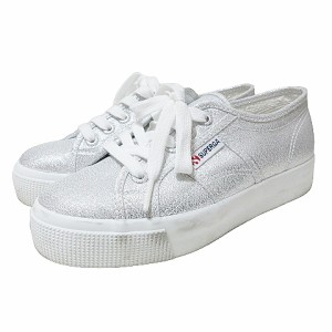 【中古】スペルガ SUPERGA スニーカー S2116UW 厚底 ラメ シルバー シューズ 靴 35 約22.5cm X レディース