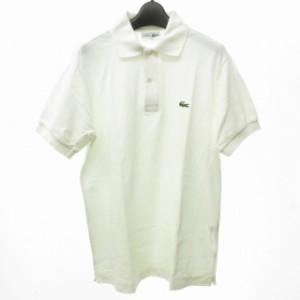 【中古】ラコステ LACOSTE CHEMISE ヴィンテージ 70s ポロシャツ 半袖 鹿の子 ワニ ロゴ フランス製 白 4 約L