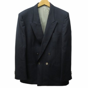 【中古】セルッティ CERRUTI 1881 NINO macys ニノ メイシーズ ウール ダブル テーラードジャケット ロゴボタン 約L-XL