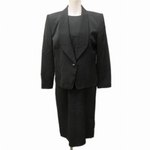 【中古】FORMAL 東京ソワール 美品 セットアップ ワンピーススーツ 喪服 ブラックフォーマル ジャケット 黒 9 約M