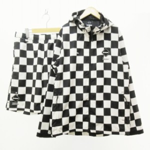 【中古】エフシーレアルブリストル FCRB 19ss PRACTICE JACKET ＆ PRACTICE SHORTS セットアップ 白 黒 L 0214