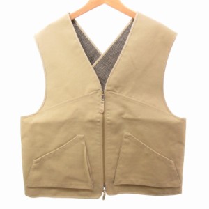 【中古】オールドジョー OLDJOE 23SS BONDING DUCK FILED VEST ベスト ジップアップ 裏地 千鳥格子 DUNE ベージュ 40