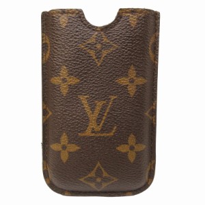 【中古】ルイヴィトン LOUIS VUITTON スマホ 携帯 モバイル ケース モノグラム レザー 茶系 小物 0402 レディース