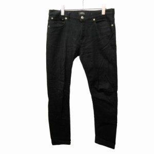 【中古】アーペーセー A.P.C. 近年 デニムパンツ ジーンズ ストレート ストレッチ ボタンフライ 黒 ブラック 31 0603 