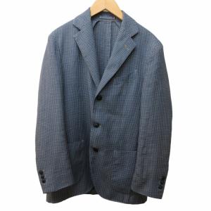 美品 SOVEREIGN ソブリン 広がれ リネン混マイクロチェック 3B