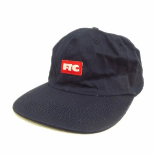 【中古】エフティーシー FTC コットン100％ スモール ロゴ キャップ 帽子 6パネル 紺 ネイビー メンズ♪3 メンズの通販はau