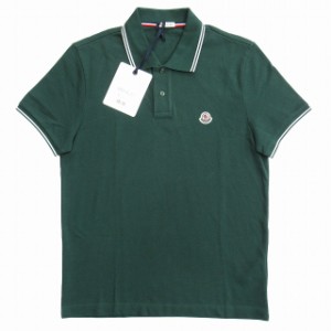 【中古】未使用品 18ss モンクレール MONCLER ロゴワッペン ポロシャツ 半袖 カットソー S 緑 グリーン メンズ ◆６ 