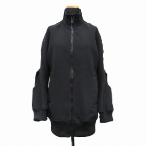 【中古】美品 23ss サカイ sacai テクニカル ジャージー ジャケット ブルゾン 変形 ベルスリーブ 2 黒レディース ◆11