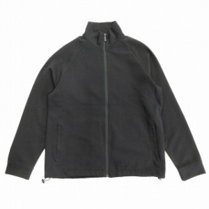 【中古】ザラ ZARA ジップアップ ブルゾン ジャケット カットソー ハイネック 裾絞り 無地 EUR/L 黒 メンズ 