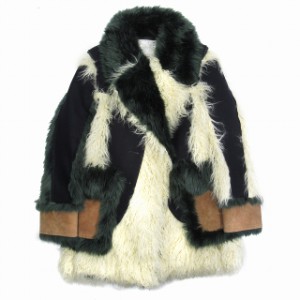 【中古】未使用品 19aw サカイ sacai ファー コート ジャケット ブルゾン テーラードジャケットドッキング 再構築◆11